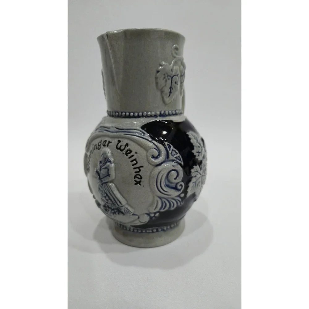 Vintage Marzi & Remy German Salt Glaze Stoneware Pitcher Winninger Weinhex Jug